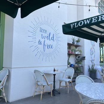Flower Child - Patio seating in the shade with misters. Bonus! - Salad Near Me - Phoenix, Arizona
