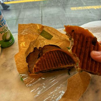 Michou - Roast beef, baby spinach and gorgonzola spread! Less than 12 bucks! - Delis Near Me - Seattle, Washington
