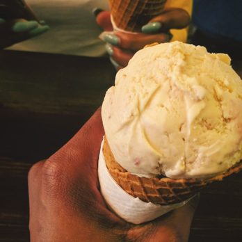 milk + sugar - My strawberry something good and something else with peanut butter ice cream and whatever she got lol - Ice Cream & Frozen Yogurt Near Me - Houston, Texas