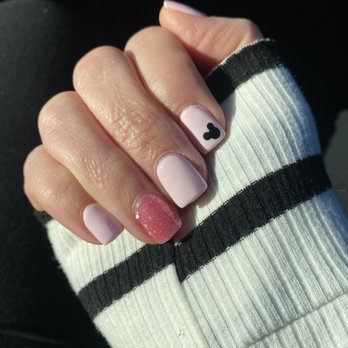 Pampered Nails and Spa - Pink gel mani on acrylic. - Nail Salons Near Me - Lancaster, California