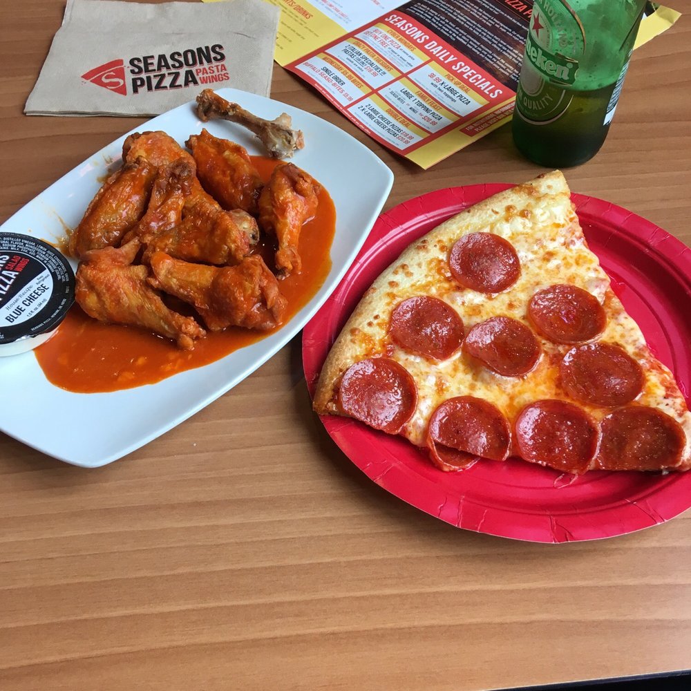 Seasons Pizza - a slice of pepperoni pizza and wings - Italian Near Me - Newark, Delaware Seasons Pizza - a slice of pepperoni pizza and wings - Italian Near Me - Newark, Delaware