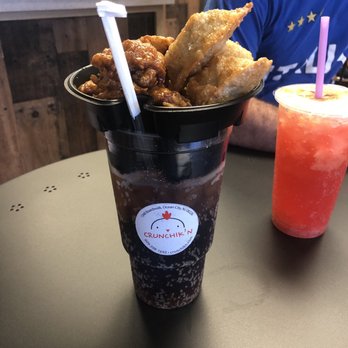 Crunchik'n - Large popcorn chicken with honey soy sauce, pork dumplings, and coke. - Korean Near Me - Ocean City, New Jersey