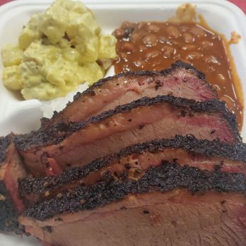 Sunset Texas Barbecue - Brisket Plate with Potato salad and beans - Barbeque Near Me - Honolulu, Hawaii