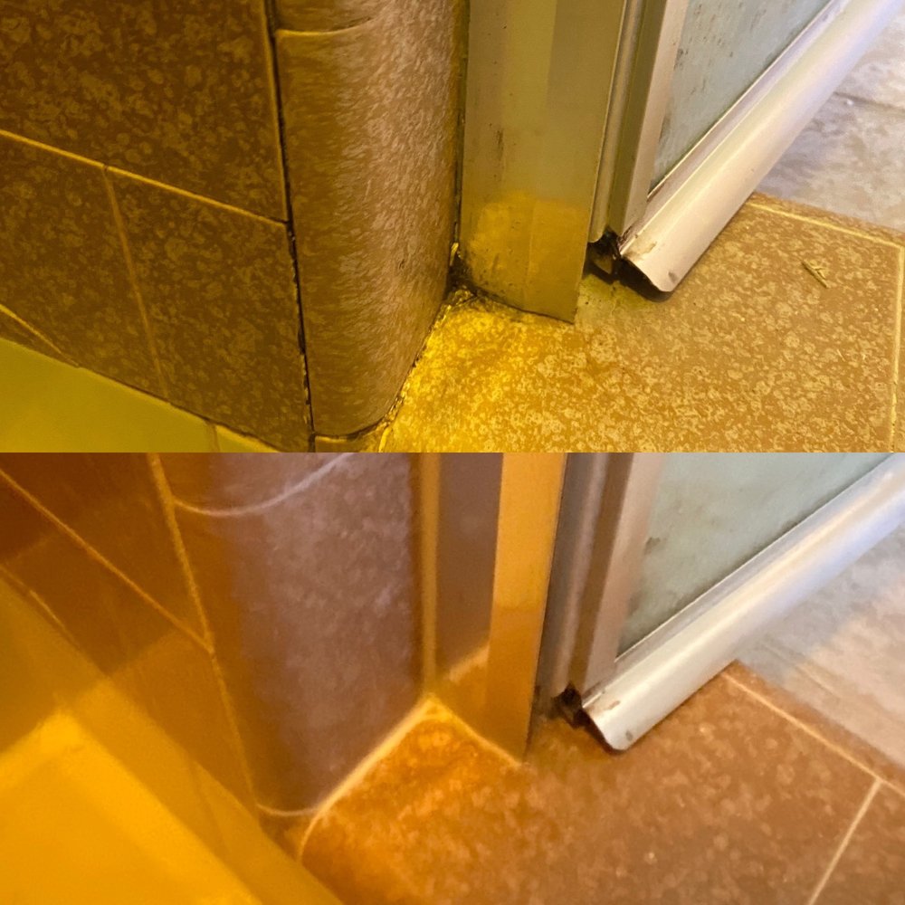 Regrout Systems - The missing grout and mold above was fixed (below) - Grout Services Near Me - Long Beach, California Regrout Systems - The missing grout and mold above was fixed (below) - Grout Services Near Me - Long Beach, California