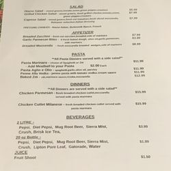 Salvatore’s Pizza And Pasta - Menu