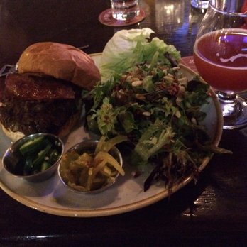Red Cow St. Paul - Double Barrel Burger with a special horseradish kissed sauce. I got it with a modest but delicious side salad. Typically comes with fries. - Burgers Near Me - St Paul, Minnesota Red Cow St. Paul - Double Barrel Burger with a special horseradish kissed sauce. I got it with a modest but delicious side salad. Typically comes with fries. - Burgers Near Me - St Paul, Minnesota