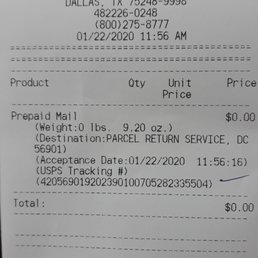 Confirmation receipt Confirmation receipt