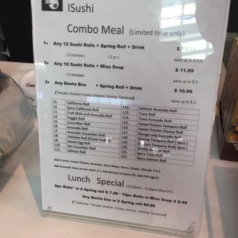iSushi - Menu as of December 2018 - Sushi Bars Near Me - Silver Spring, Maryland