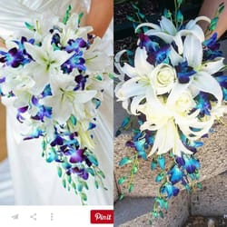 Dixon Floral - Right photo is the bride's pinterest inspiration.  Left photo is our creation of the bouquet
