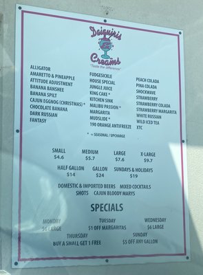 Menu photo 1 Daiquiris & Creams Metairie, LA Menu photo 1 Daiquiris & Creams Metairie, LA