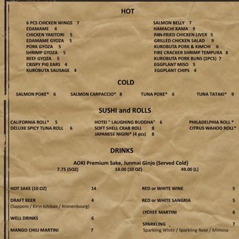 Aoki Teppanyaki - Happy hour menu - Sushi Bars Near Me - Miami, Florida Aoki Teppanyaki - Happy hour menu - Sushi Bars Near Me - Miami, Florida