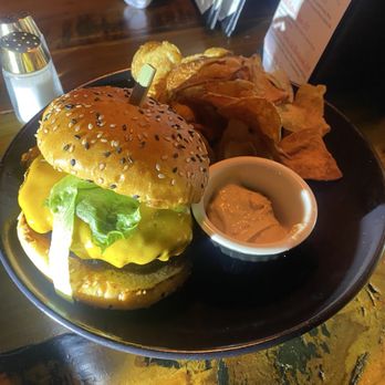 Brew & Ole’s Gastropub - House burger with chips and onion dip - Gastropubs Near Me - Burlington, Wisconsin Brew & Ole’s Gastropub - House burger with chips and onion dip - Gastropubs Near Me - Burlington, Wisconsin