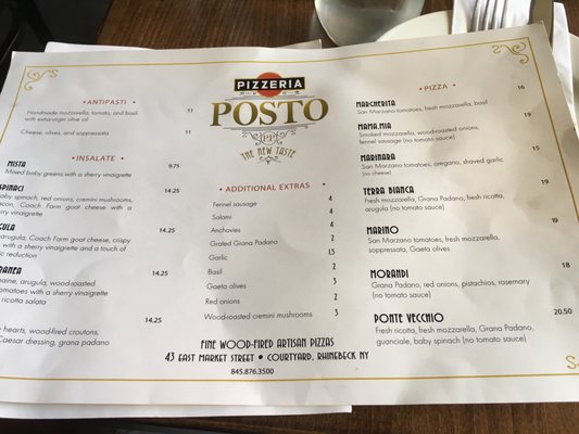 Menu photo 4 Pizzeria Posto Rhinebeck, NY