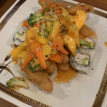 Samurai Sushi - Mango Chicken Roll - Japanese Near Me - Victorville, California Samurai Sushi - Mango Chicken Roll - Japanese Near Me - Victorville, California