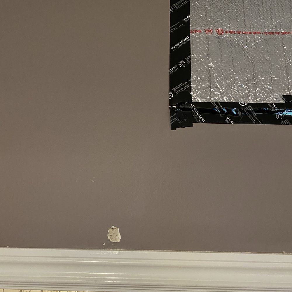 Drywall Contractor Pro - Before the drywall repair. They even filled in and painted the small spot taken out for asbestos testing. - Stucco Services Near Me Drywall Contractor Pro - Before the drywall repair. They even filled in and painted the small spot taken out for asbestos testing. - Stucco Services Near Me