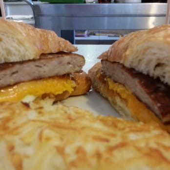 Silver Dollar Pancake House - Breakfast croissant with sausage patty and cheddar - Breakfast & Brunch Near Me - Corona, California Silver Dollar Pancake House - Breakfast croissant with sausage patty and cheddar - Breakfast & Brunch Near Me - Corona, California