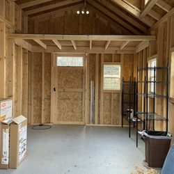 JM Sheds - Shed interior with one loft