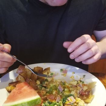 Pat's Cafe - George digging In to his Chilaquiles - Breakfast & Brunch Near Me - San Francisco, California Pat's Cafe - George digging In to his Chilaquiles - Breakfast & Brunch Near Me - San Francisco, California