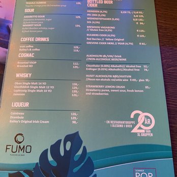 Fumo Fusion & Bar - Cocktail menu - Modern European Near Me - Ålesund, 15