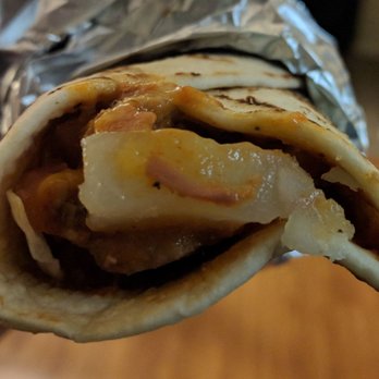 La Salsa - Inside the asado burrito...a piece of potato front and center - Mexican Near Me - Roswell, New Mexico