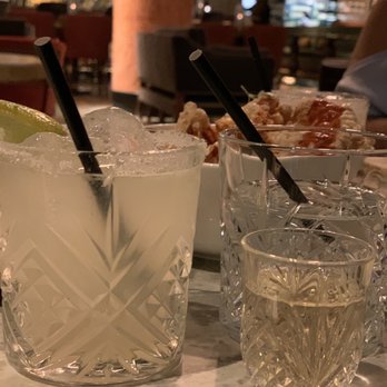 Ambar - House margarita, tequila shot. Fancy glassware! - Mexican Near Me - El Paso, Texas