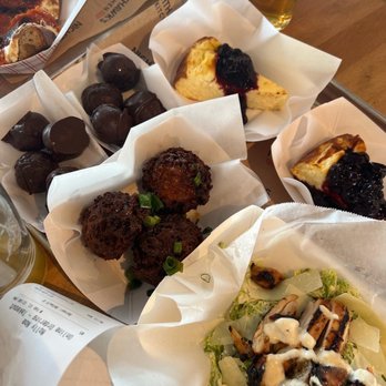 Nighthawk's Kitchen - Truffles baby! Shaved Brussels spout chicken salad! - Burgers Near Me - Freeport, Maine Nighthawk's Kitchen - Truffles baby! Shaved Brussels spout chicken salad! - Burgers Near Me - Freeport, Maine