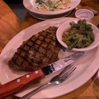 Texas Roadhouse - Small Ribeye, Green Beans, and a House Salad - Steakhouses Near Me - Indianapolis, Indiana