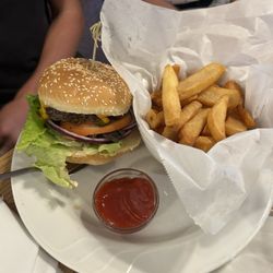 Chavelita Mexican Restaurant  - Golden burger with french fries