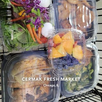 Cermak Fresh Market - A variety of different types of food salmon, chicken tenders fruit, salad - Grocery Near Me - Chicago, Illinois Cermak Fresh Market - A variety of different types of food salmon, chicken tenders fruit, salad - Grocery Near Me - Chicago, Illinois