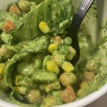 Montebello - Side salad: green beans, peas, corns, tomatoes, chick peas (from what I could tell). Yummy! - Food Trucks Near Me - Saint Paul, Minnesota