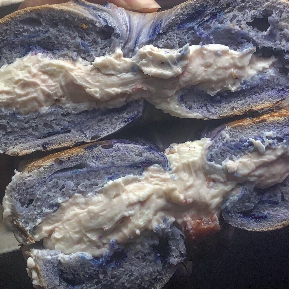 Lenny's Bagels - Blueberry Bagel with Strawberry Cream Cheese - Bagels Near Me - Pelham Manor, New York Lenny's Bagels - Blueberry Bagel with Strawberry Cream Cheese - Bagels Near Me - Pelham Manor, New York