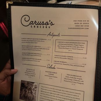 Caruso's Grocery - Menu - Italian Near Me - Washington, DC, District of Columbia