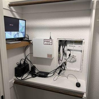 Techrepair DFW - After: Clean structured wiring panel with organized Ethernet, mounted equipment, and professional cable management. - Electronics Repair Near Me Techrepair DFW - After: Clean structured wiring panel with organized Ethernet, mounted equipment, and professional cable management. - Electronics Repair Near Me