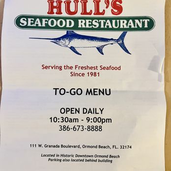 Hull's Seafood - Menu and address - Seafood Near Me - Ormond Beach, Florida
