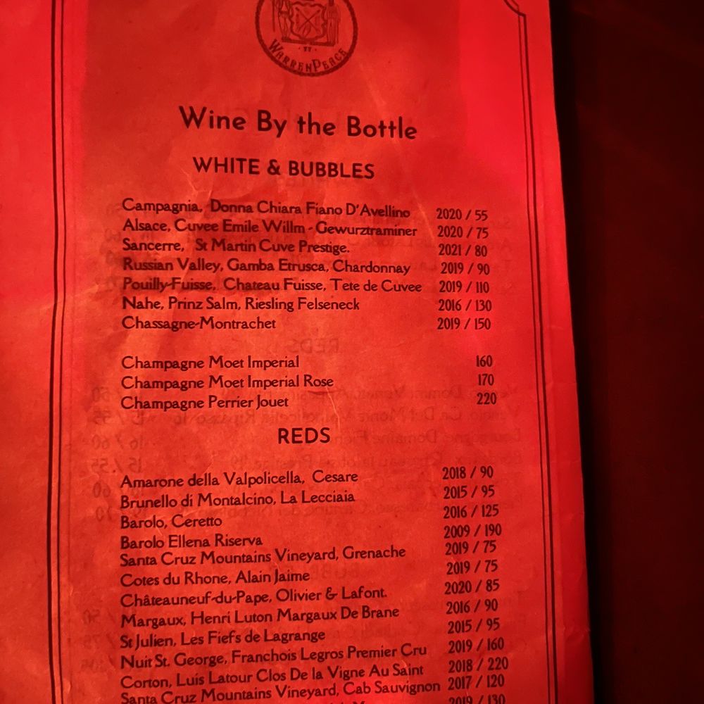 WarrenPeace - Wine by the bottle menu - Cocktail Bars Near Me - New York, New York WarrenPeace - Wine by the bottle menu - Cocktail Bars Near Me - New York, New York