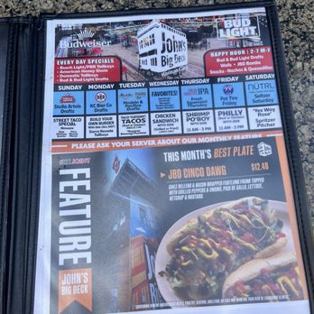 John's Big Deck - Menu - Bars Near Me - Kansas City, Missouri