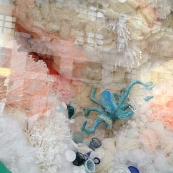 Anthropologie - Part of the amazing coralscape window, entirely constructed of bubble wrap and packing materials.  This was the best - Women's Clothing Near Me - New York, New York