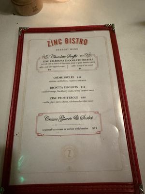 Menu photo 2 Zinc Bistro Scottsdale, AZ Menu photo 2 Zinc Bistro Scottsdale, AZ