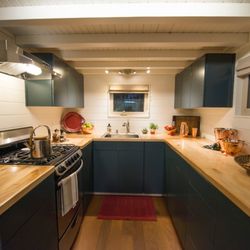 Custom Maple countertops we built for a local weekend getaway rental.