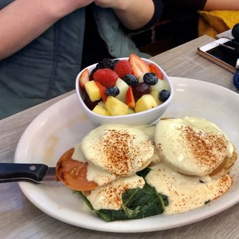 Millie's Cafe - Pasadena - Vegan Eggs Benedict. It's vegan tofu based so it didn't taste like real eggs - Breakfast & Brunch Near Me - Pasadena, California