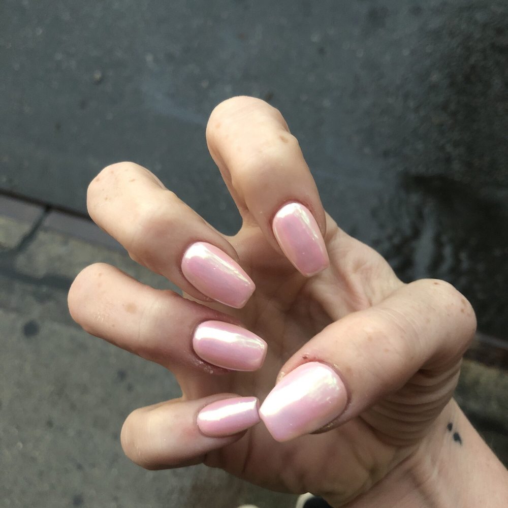 Sumak Nails - Pink chrome without flash - Nail Salons Near Me - Glendale, New York Sumak Nails - Pink chrome without flash - Nail Salons Near Me - Glendale, New York