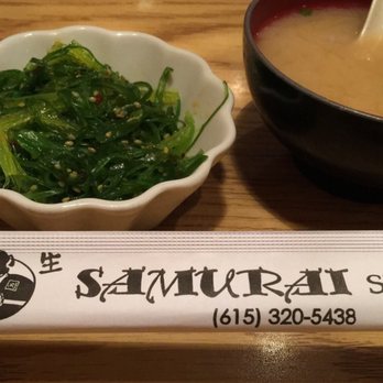 Samurai Sushi - Seaweed salad and miso - Sushi Bars Near Me - Nashville, Tennessee Samurai Sushi - Seaweed salad and miso - Sushi Bars Near Me - Nashville, Tennessee