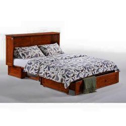 Mattress Land - Murphy Cabinet Bed. Folds out to a Queen 8" Gel memory foam mattress. Storage drawer at the foot and USB plug on the side by Night and Day