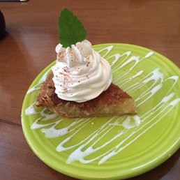 Buttermilk pie with nutmeg.