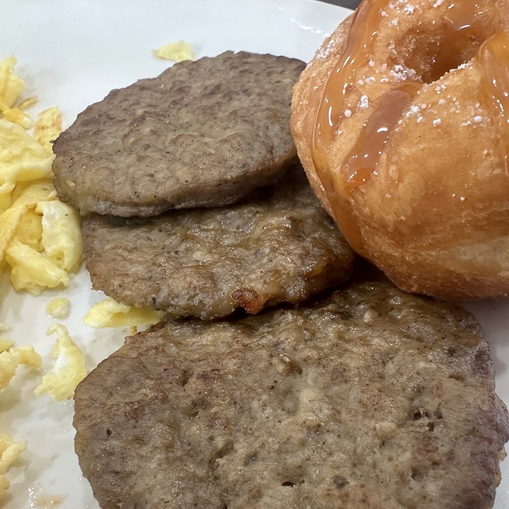 Eggs Up Grill - Croissant donut, sausage, scrambled eggs - Breakfast & Brunch Near Me - Austin, Texas Eggs Up Grill - Croissant donut, sausage, scrambled eggs - Breakfast & Brunch Near Me - Austin, Texas