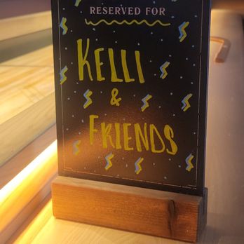 Electric Shuffle - Cute sign to hold our table - Cocktail Bars Near Me - Chicago, Illinois