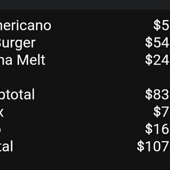 Cafe on 27 - Capture of actual receipt - Breakfast & Brunch Near Me - Topanga, California