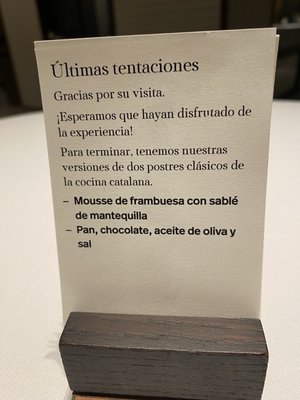 Menu photo 7 Cinc Sentits Barcelona, B