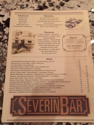 Menu photo 2 Severin Bar Indianapolis, IN