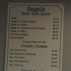 Blazing Bagel - Menu and cream cheeses